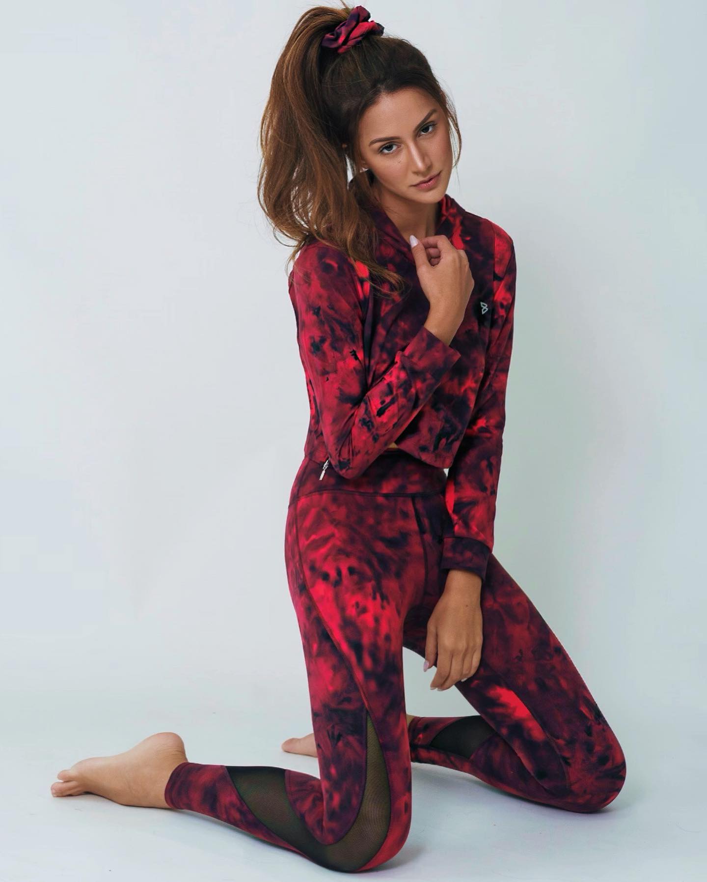 Larissa Bonesi Photoshoot in BODD Active Ruby Wine Tie-dye Hoodie, April 2022