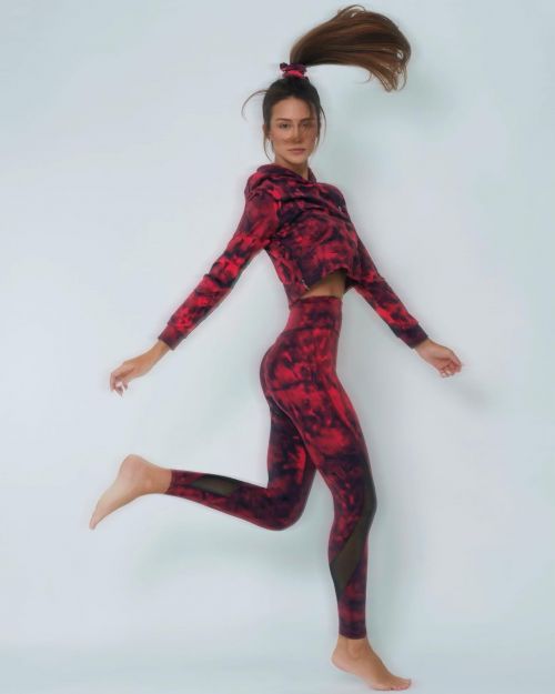Larissa Bonesi Photoshoot in BODD Active Ruby Wine Tie-dye Hoodie, April 2022 5