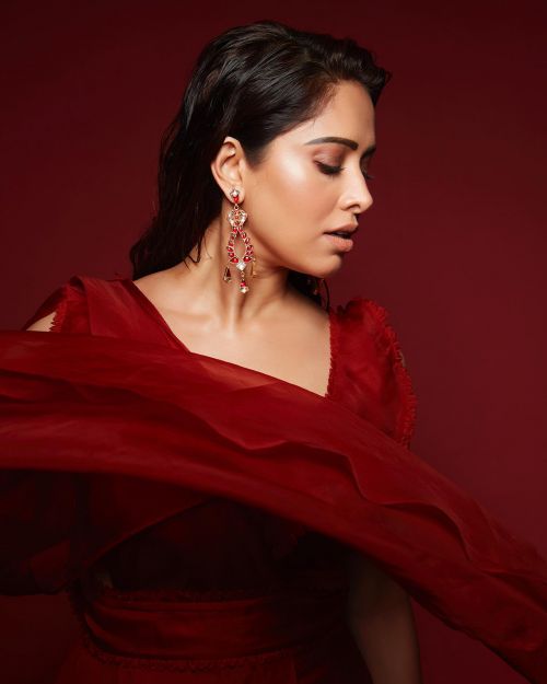 Nushrratt Bharuccha Portrait Photoshoot in Red Dress, April 2022 4