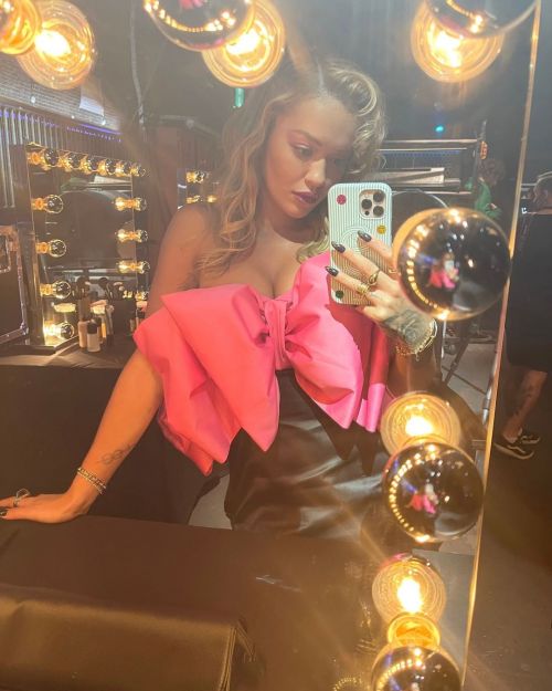 Rita ora seen in Pink Bow Mini Dress at The Voice Australia, Season 11 4