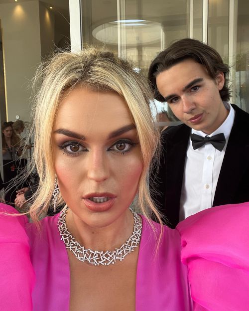 Tallia Storm and Johnnie Hartmann attends at 2022 Cannes Film Festival, May 2022 1