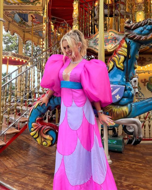 Tallia Storm in YANINA Couture Pink Dress at 2022 Cannes Film Festival, May 2022 2