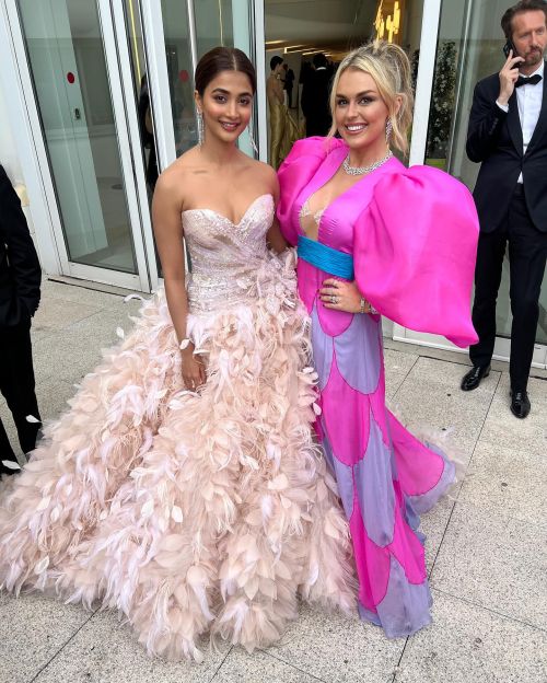 Tallia Storm in YANINA Couture Pink Dress at 2022 Cannes Film Festival, May 2022 3