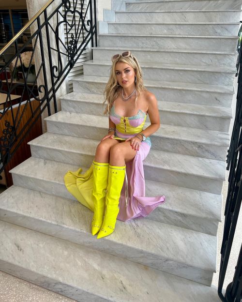 Tallia Storm seen in Colorful Outfit at 2022 Cannes Film Festival, May 2022 1
