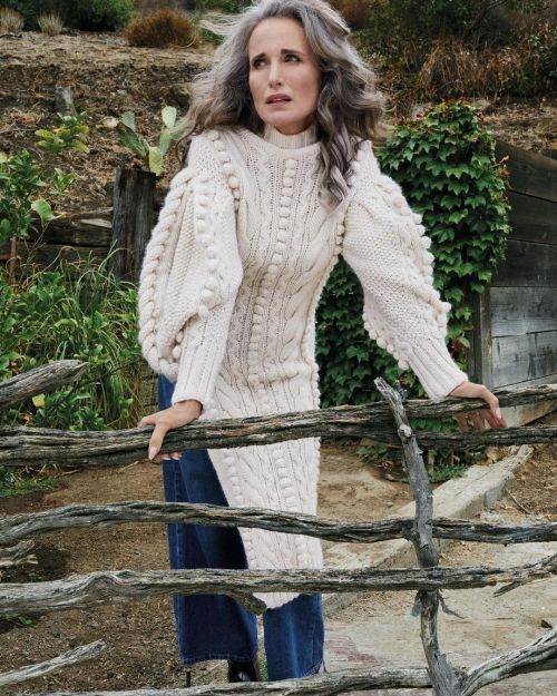 Andie MacDowell cover photoshoot for Vogue Greece Magazine October 2021