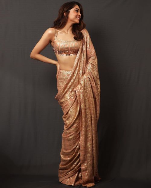 Sharvari Wagh wore a Stylish Saree Designed by Manish Malhotra 5