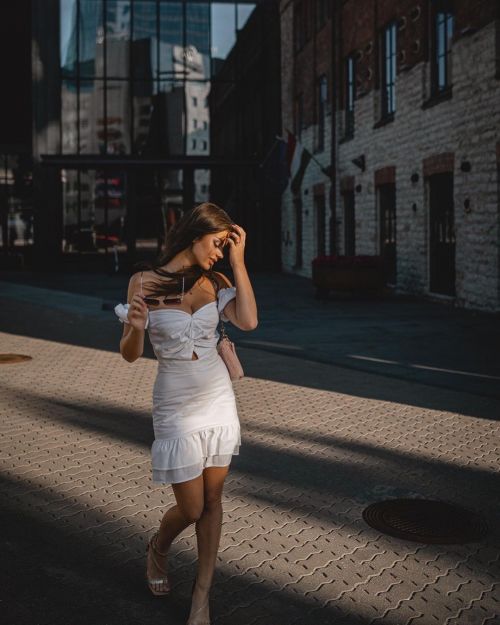 Valeria Vasilieva seen Off Shoulders White Short Dress at  Tallinn, Estonia 3