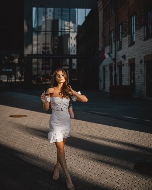 Valeria Vasilieva seen Off Shoulders White Short Dress at  Tallinn, Estonia 2