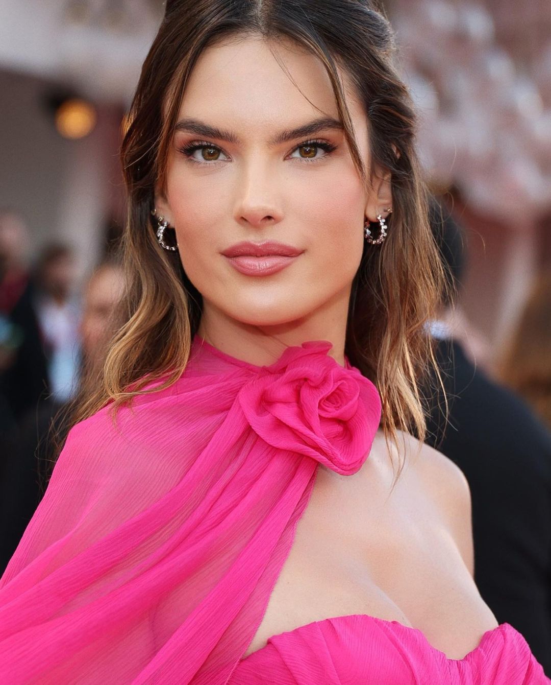 Alessandra Ambrosio seen in Pretty Pink at 79th Venice International Film Festival