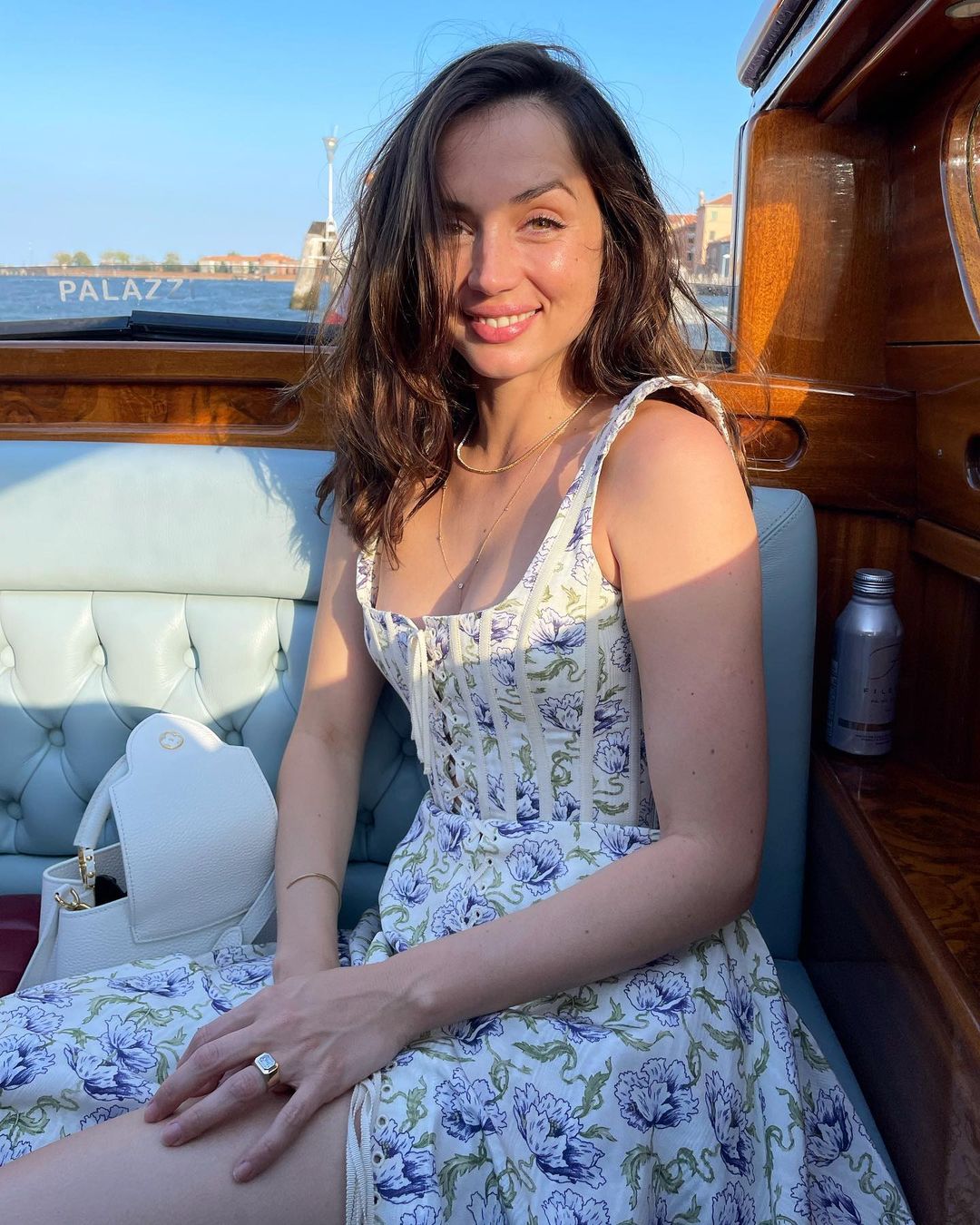 Ana de Armas in White Floral Dress During a Photoshoot in Venice, September 2022 2