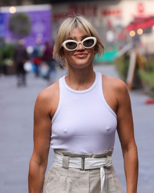Ashley Roberts in White Top and Cargo Pants at Heart Breakfast Show in London 2