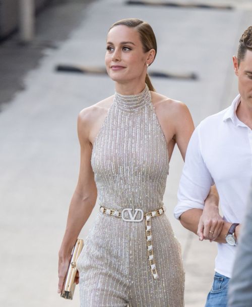 Brie Larson with her boyfriend Elijah Allan-Blitz at Jimmy Kimmel Live in Hollywood 1
