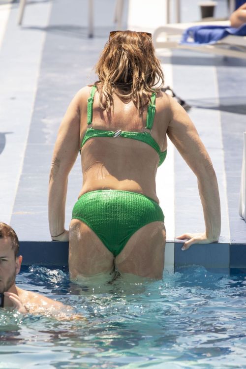 Chanelle Hayes in Green Bikini at a Pool on Holiday in Greece