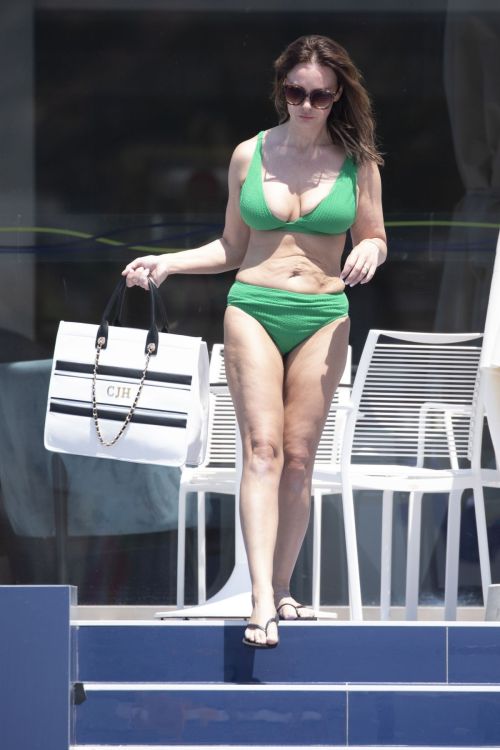 Chanelle Hayes in Green Bikini at a Pool on Holiday in Greece 1