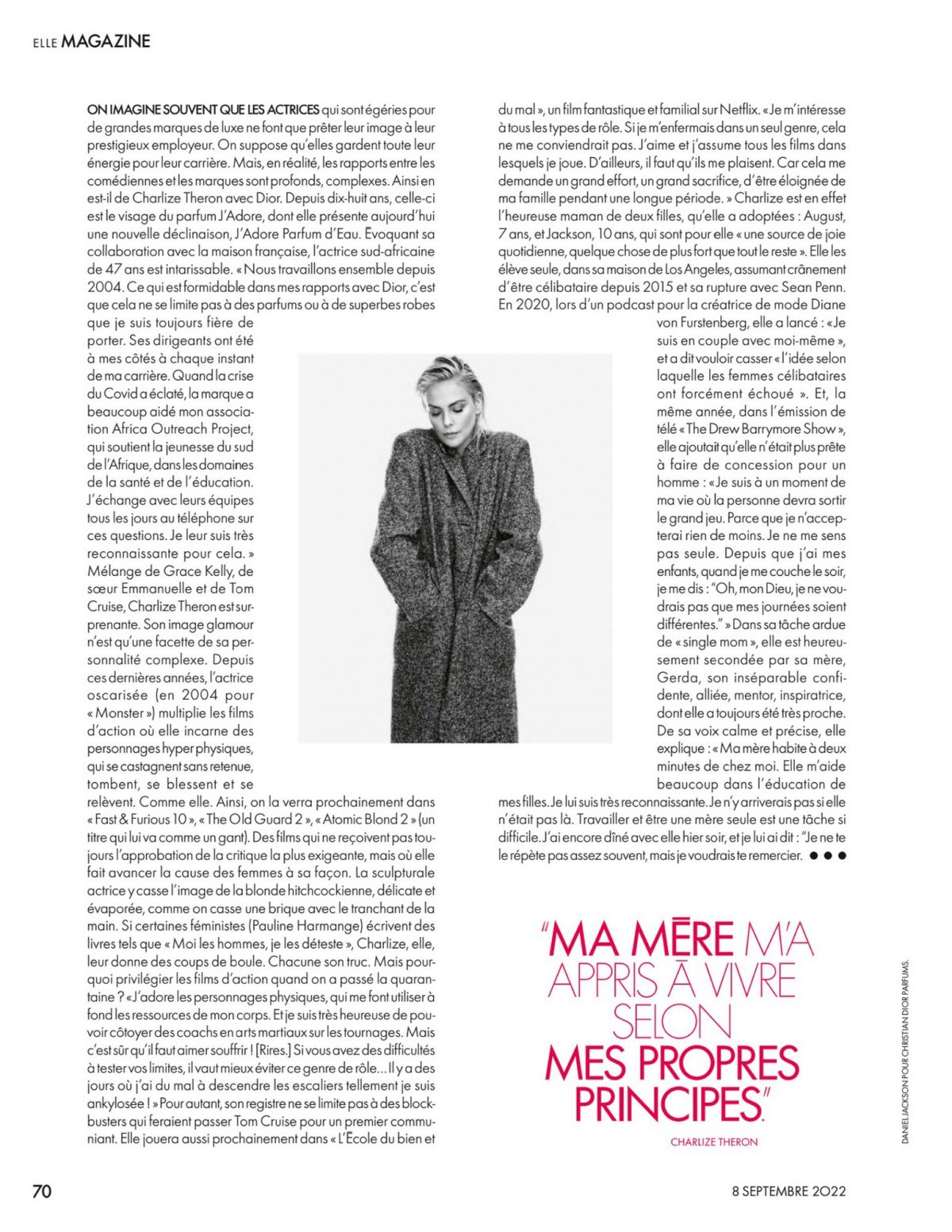 Charlize Theron in Elle Magazine France, September 2022 Issue