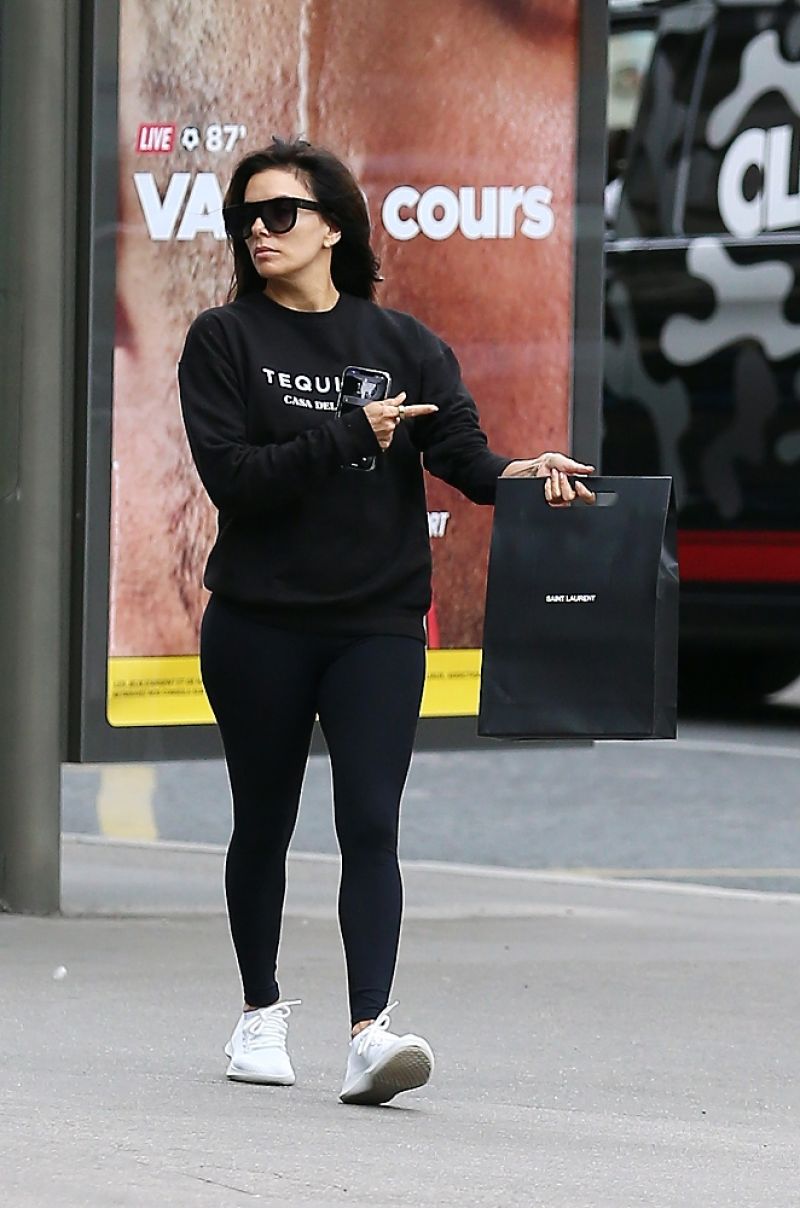 Eva Longoria seen in All Black Outfit Day Out in Paris 5