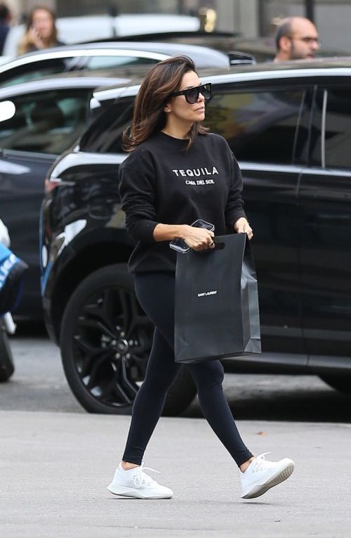 Eva Longoria seen in All Black Outfit Day Out in Paris 3