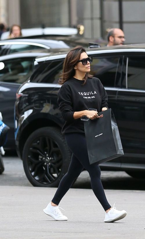 Eva Longoria seen in All Black Outfit Day Out in Paris 4