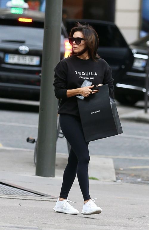 Eva Longoria seen in All Black Outfit Day Out in Paris 5