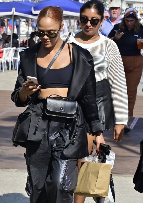 Tessa Thompson seen in All Black Outfit Day Out in Venice 3