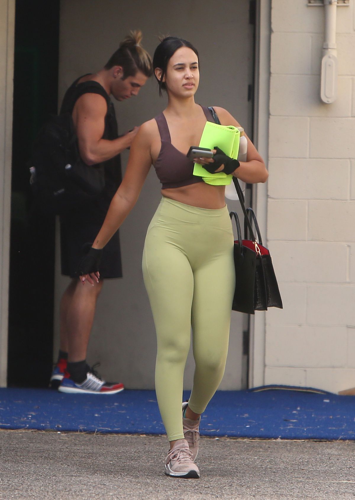 Emily Tosta seen in Tights After Leaves a Gym in Los Angeles, Oct 2022