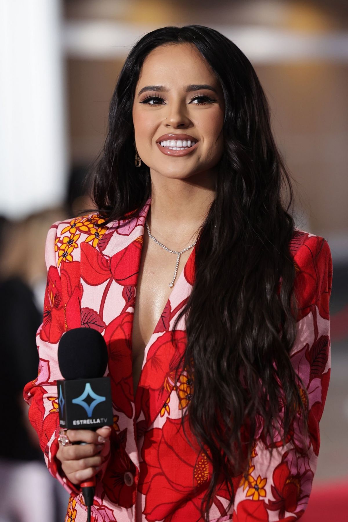 Becky G seen visits Estrella Tv Premios de la Radio