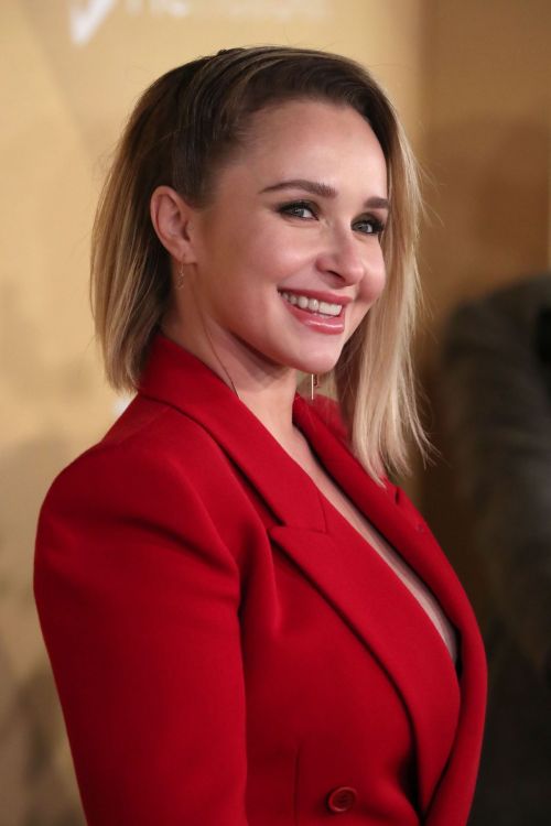 Hayden Panettiere seen in red blazer and black stockings