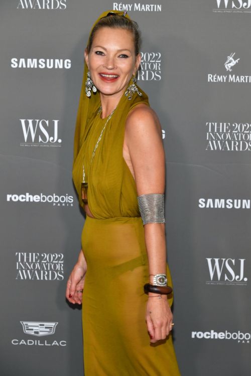 Kate Moss seen in Transparent Dress at WSJ Magazine 2022 Innovator Awards in New York, Nov 2022