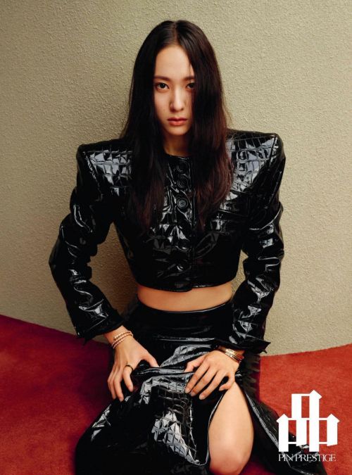 Krystal Jung in Off Shoulder Black Top and Blank Pants