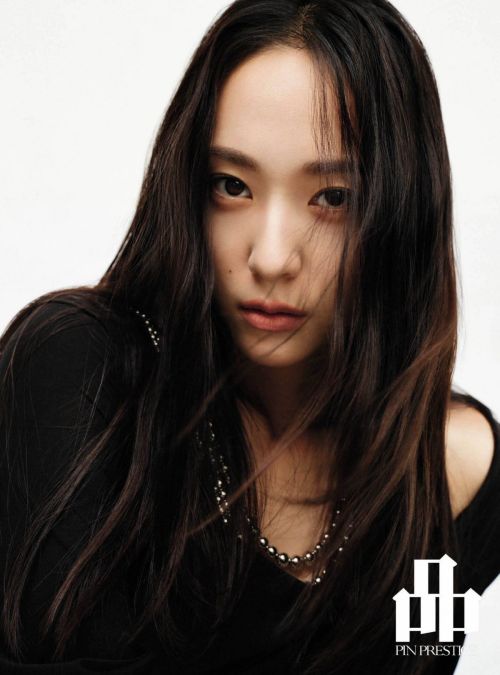 Krystal Jung wears black outfit during Pin Prestige Magazine photoshoot