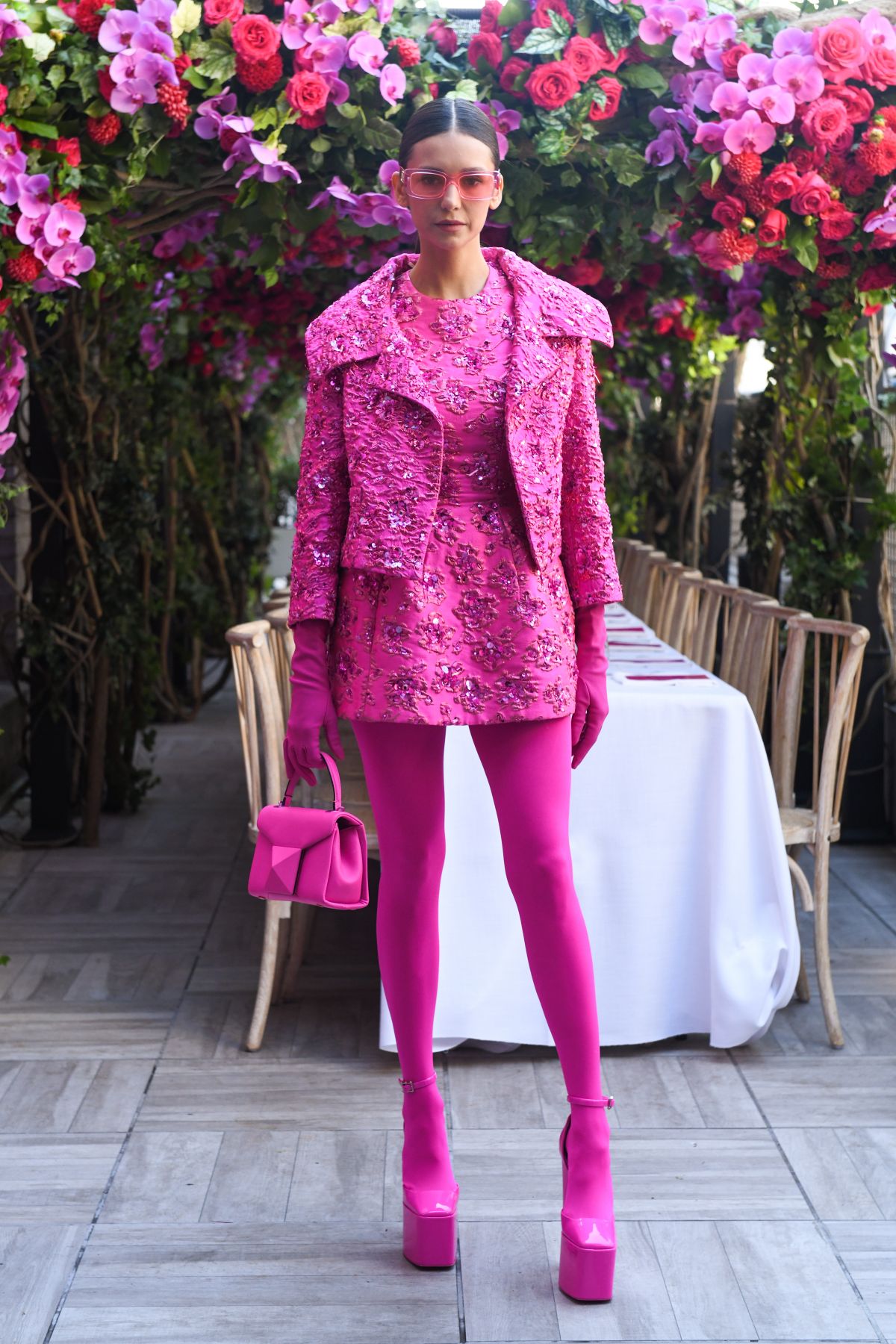 Nina Dobrev attends Valentino Pink PP x Saks Luncheon in New York, Sep 2022