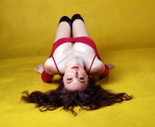 Rachel Pizzolato Photo Shoot in Red Dress at Sunflower Studio, Dec 2022
