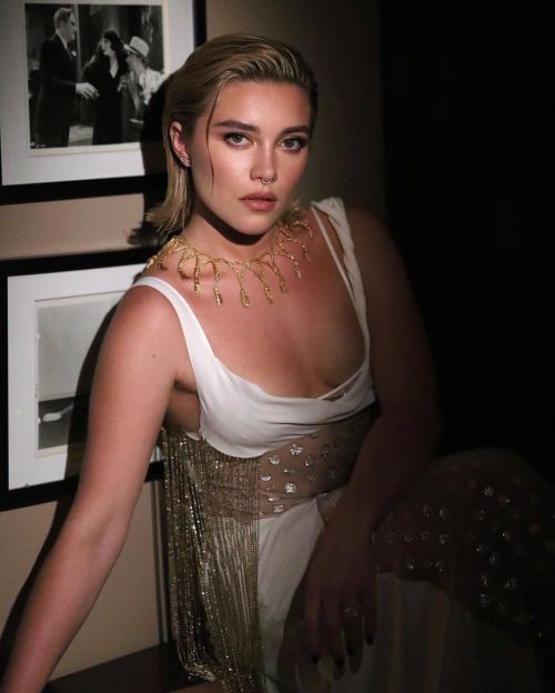 Florence Pugh Promotes Tiffany & Co. Necklace and Beautiful Outfit, Nov 2022 6