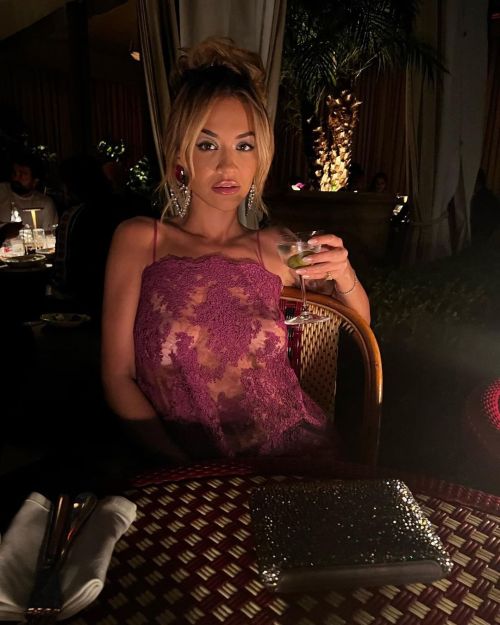 Rita Ora seen in Purple Transparent Dress with Black Undies, Jan 2023 8