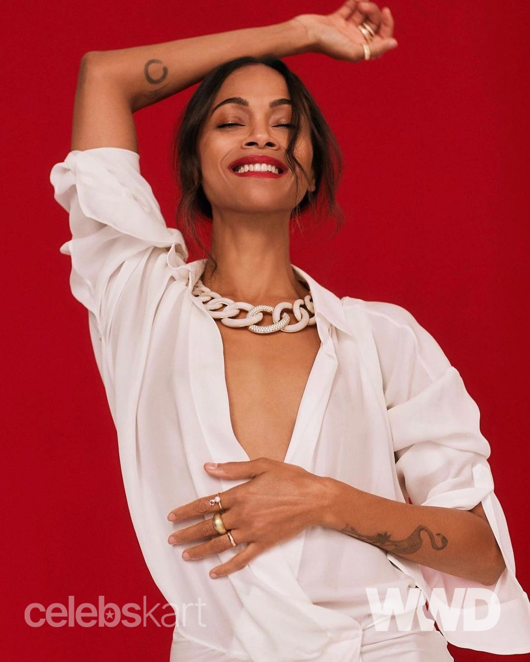 Zoe Saldana Poses for WWD Fashion during Photo Shoot, Dec 2022