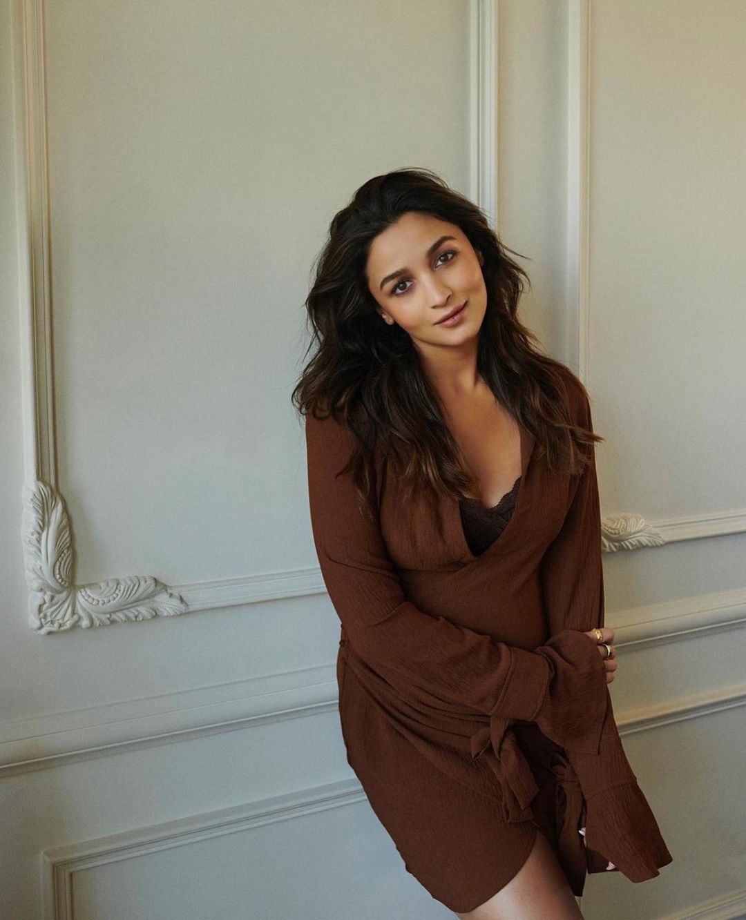 Alia Bhatt poses in Brown Color Short Dress During Photoshoot, Aug 2022