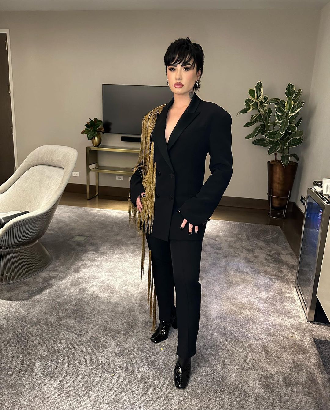 Demi Lovato seen in Off Shoulder Beautiful Dress at UNICEF USA Events, Nov 2022