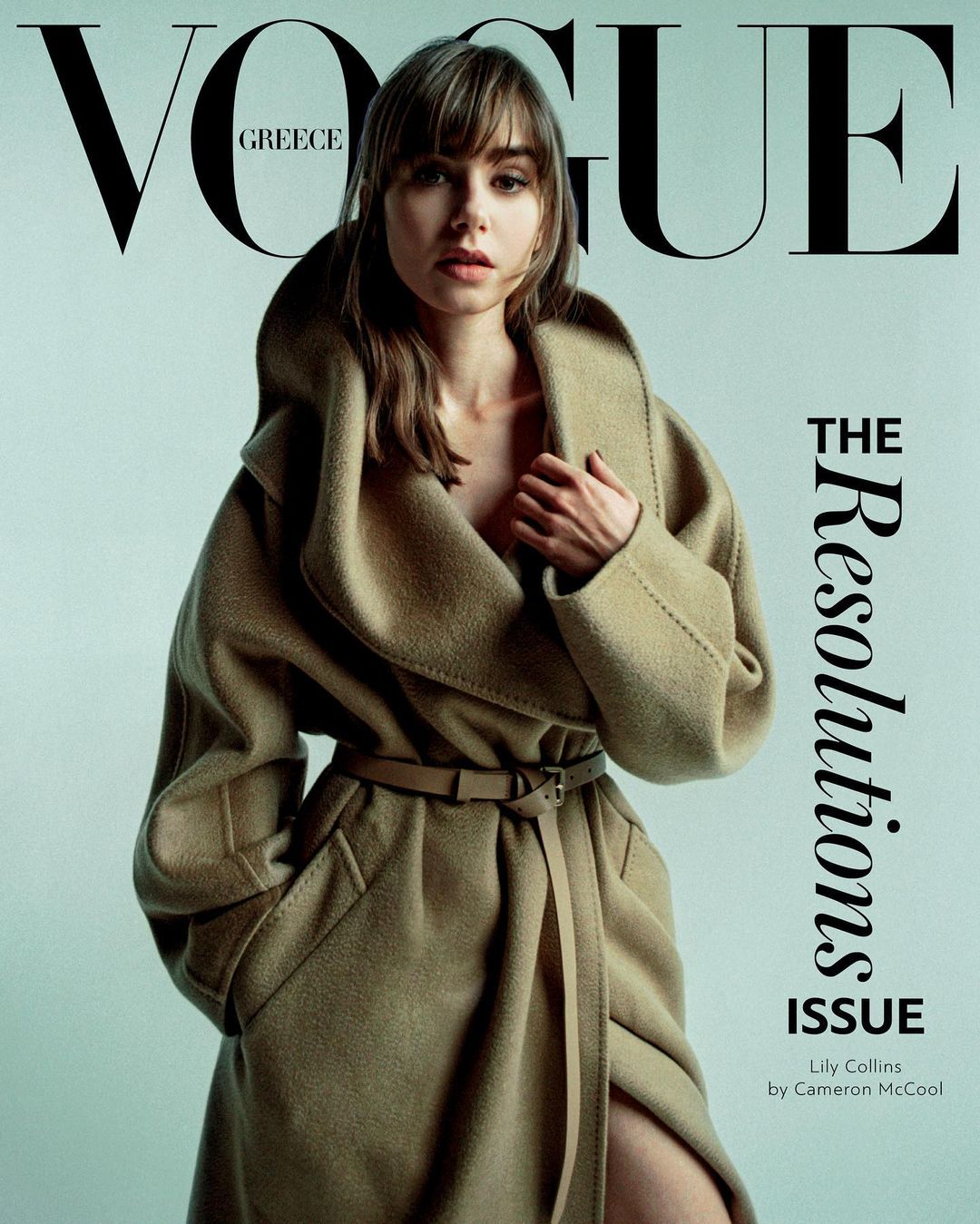 Lily Collins Photoshoot for Vogue Greece Magazine, Dec 2022
