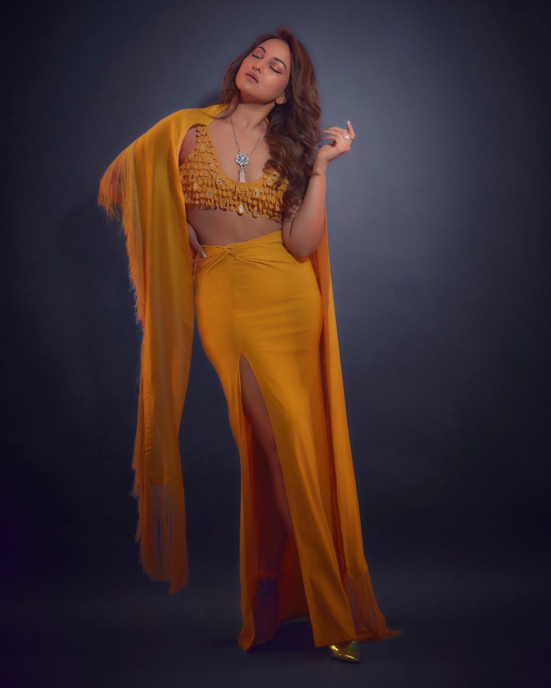 Sonakshi Sinha seen in Yellow Outfit Designed by Arpita Mehta Photos, Mar 2023