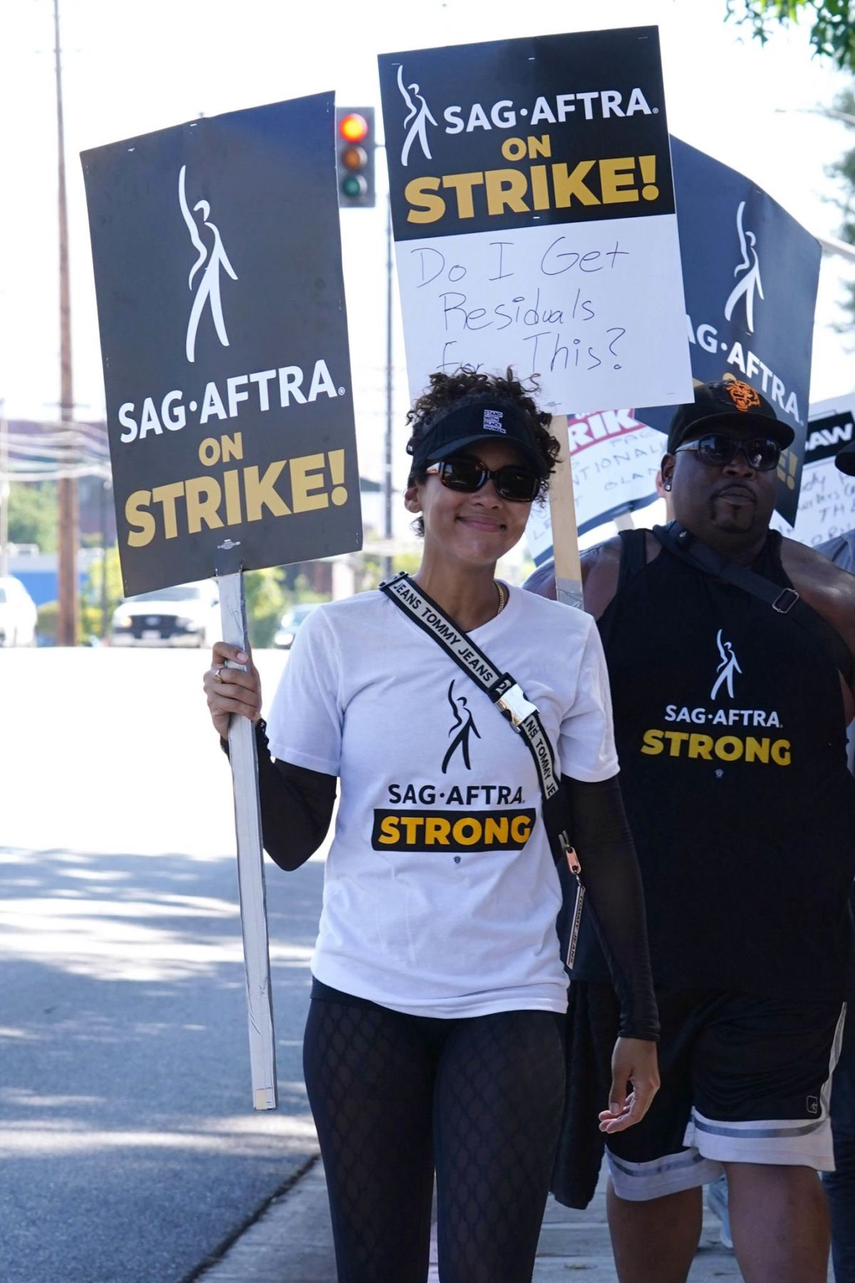 Alexandra Shipp at SAG-AFTRA and WGA Strike in Los Angeles