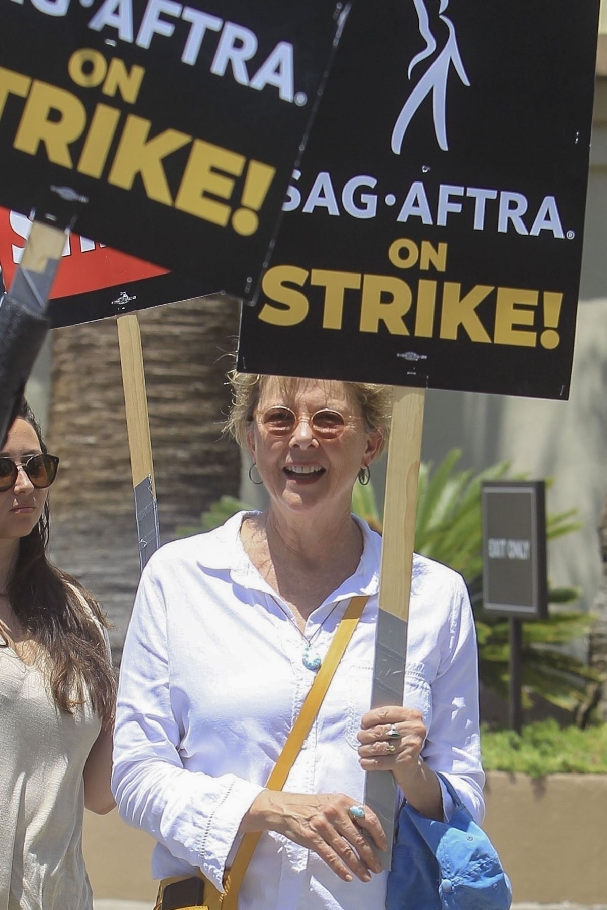 Annette Bening Supporting SAG Strike at Paramount in Hollywood 07/21/2023