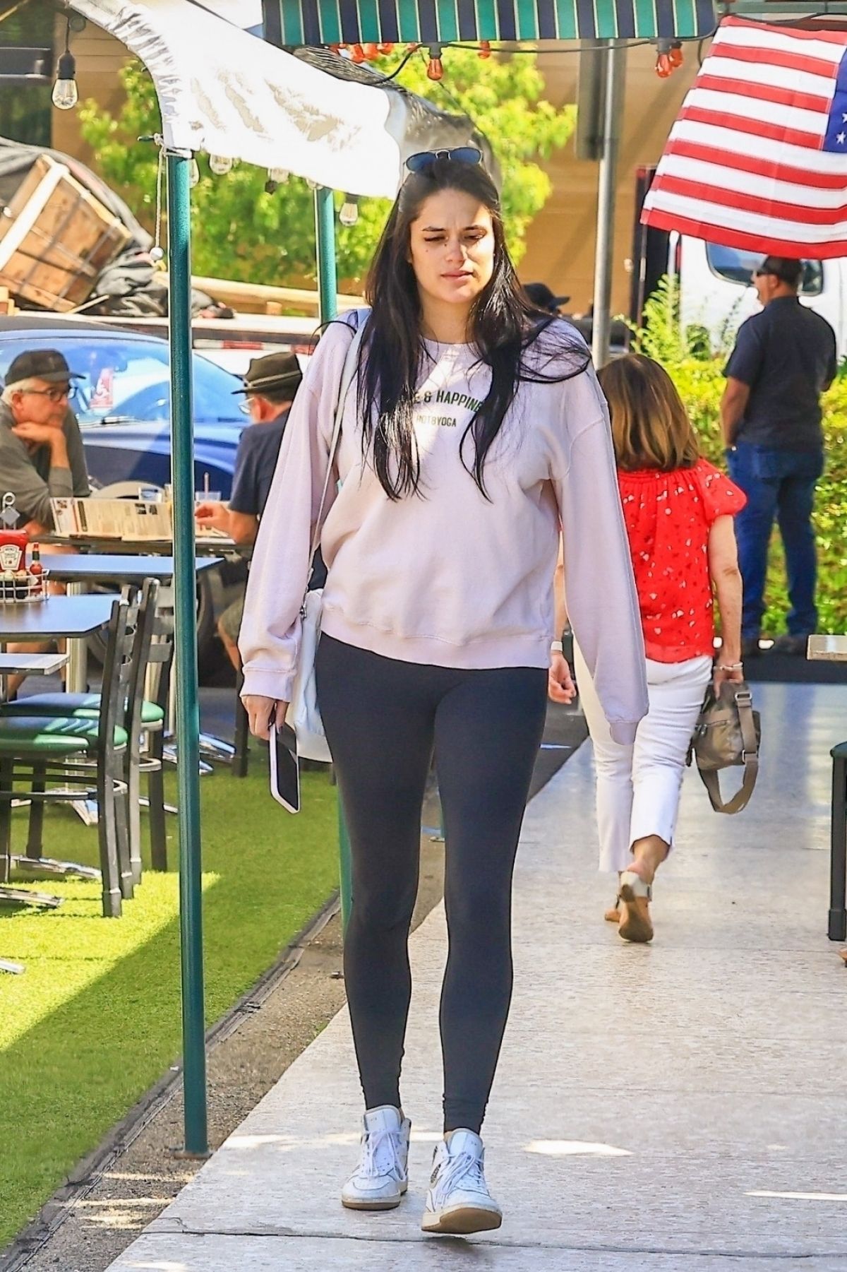 Audra Mari Casual LA Breakfast Outfit Sweatshirt & Tights 07/14/2023