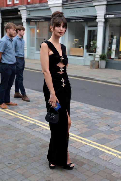 Emily Ratajkowski Stuns in Black at British Vogue x Self-Portrait Summer Party 07/13/2023 3