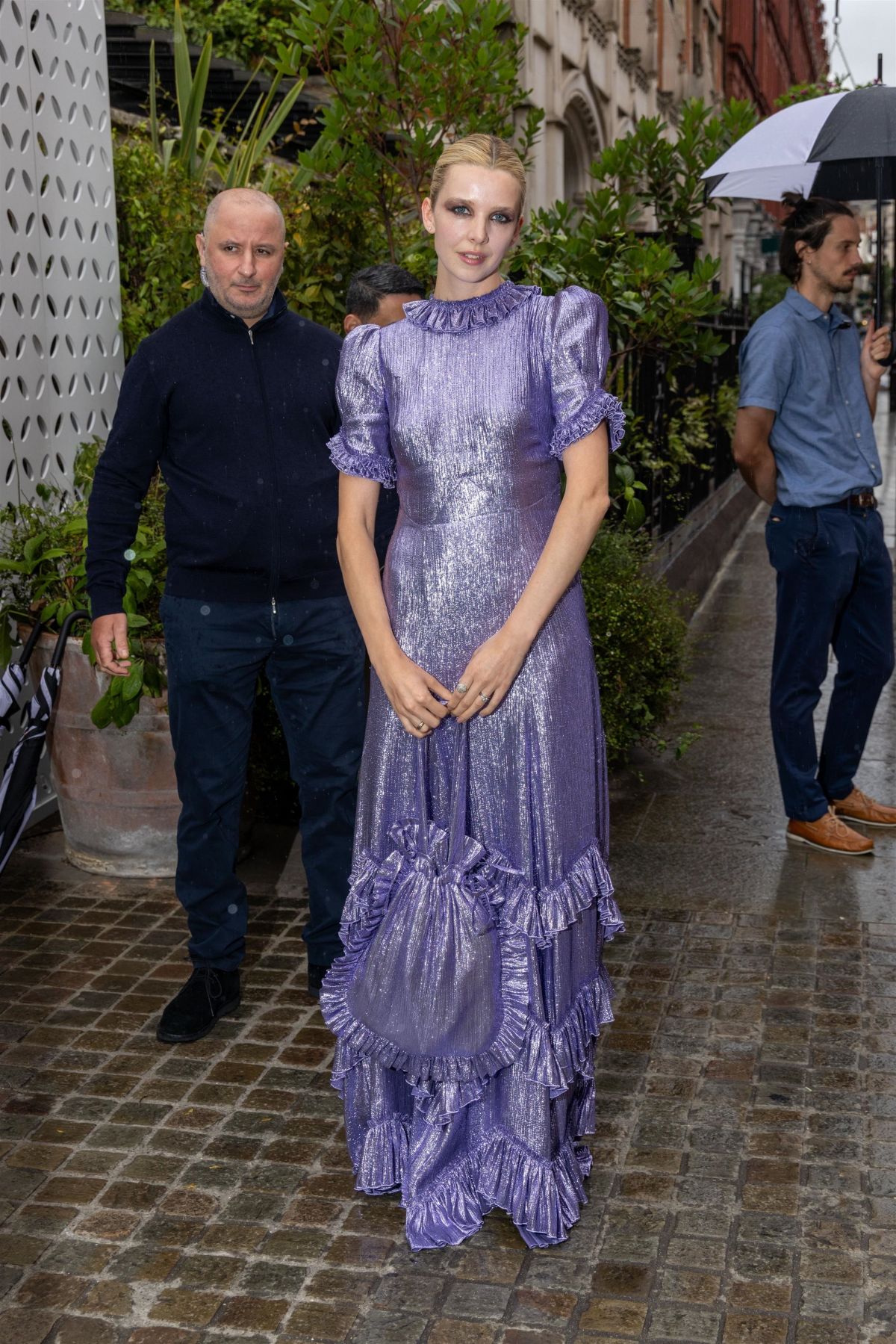 Greta Bellamacina Glamorous Attire at British Vogue x Self-Portrait Party 07/13/2023