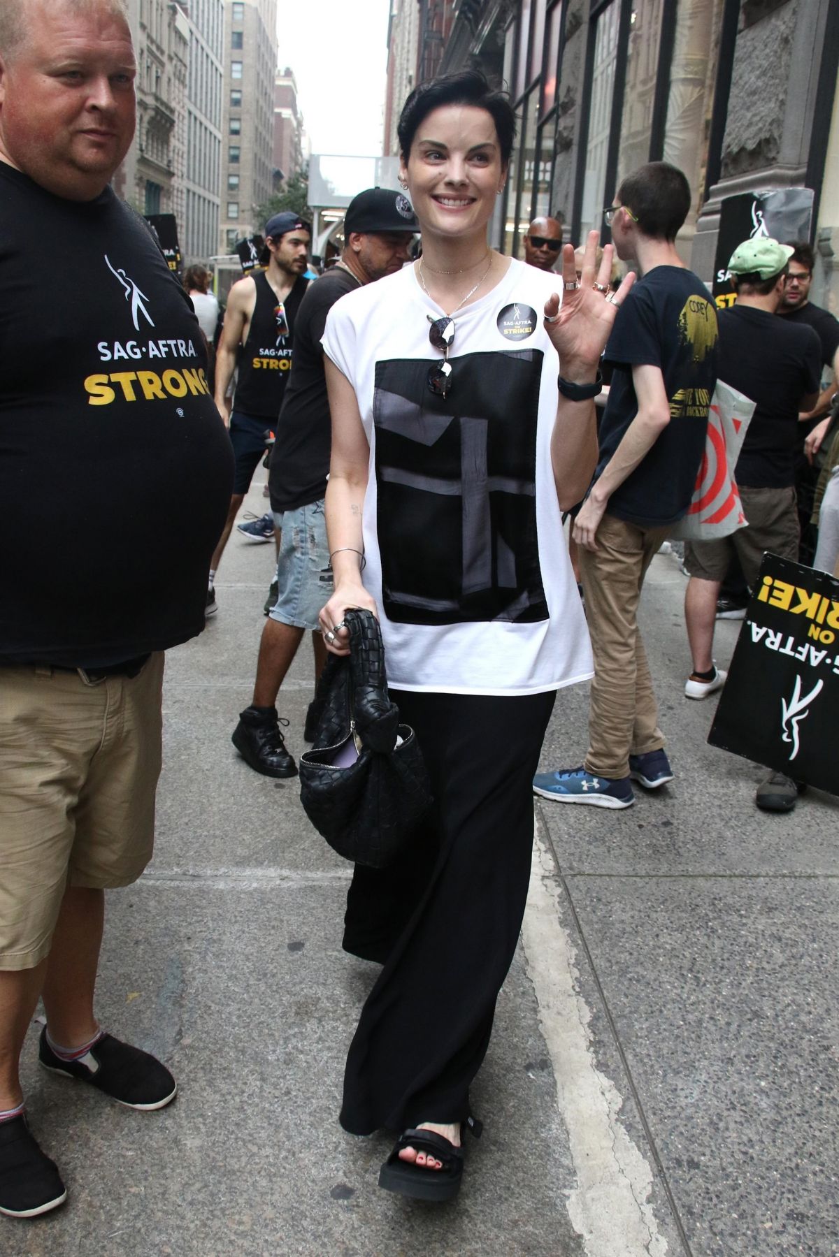 Jaimie Alexander at SAG-AFTRA Picket Line in New York