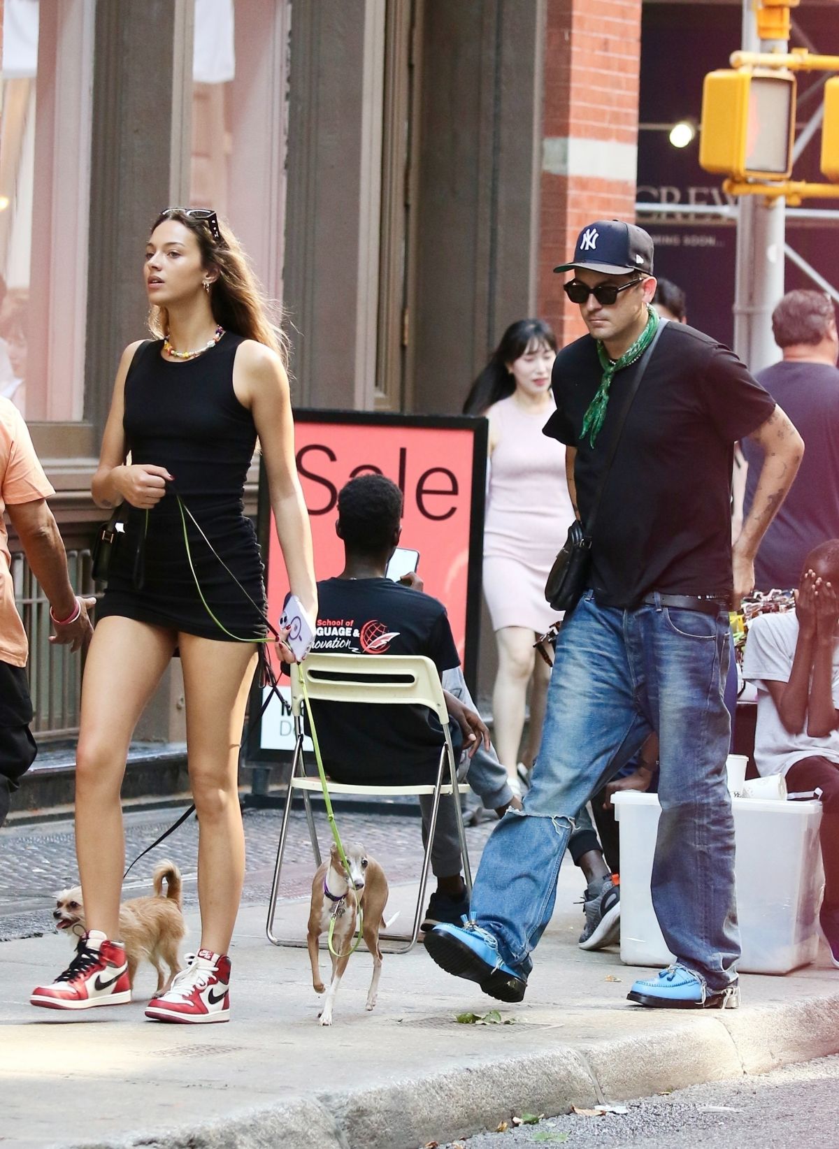 Jenaye Noah and G-Eazy Out with Their Dogs, New York