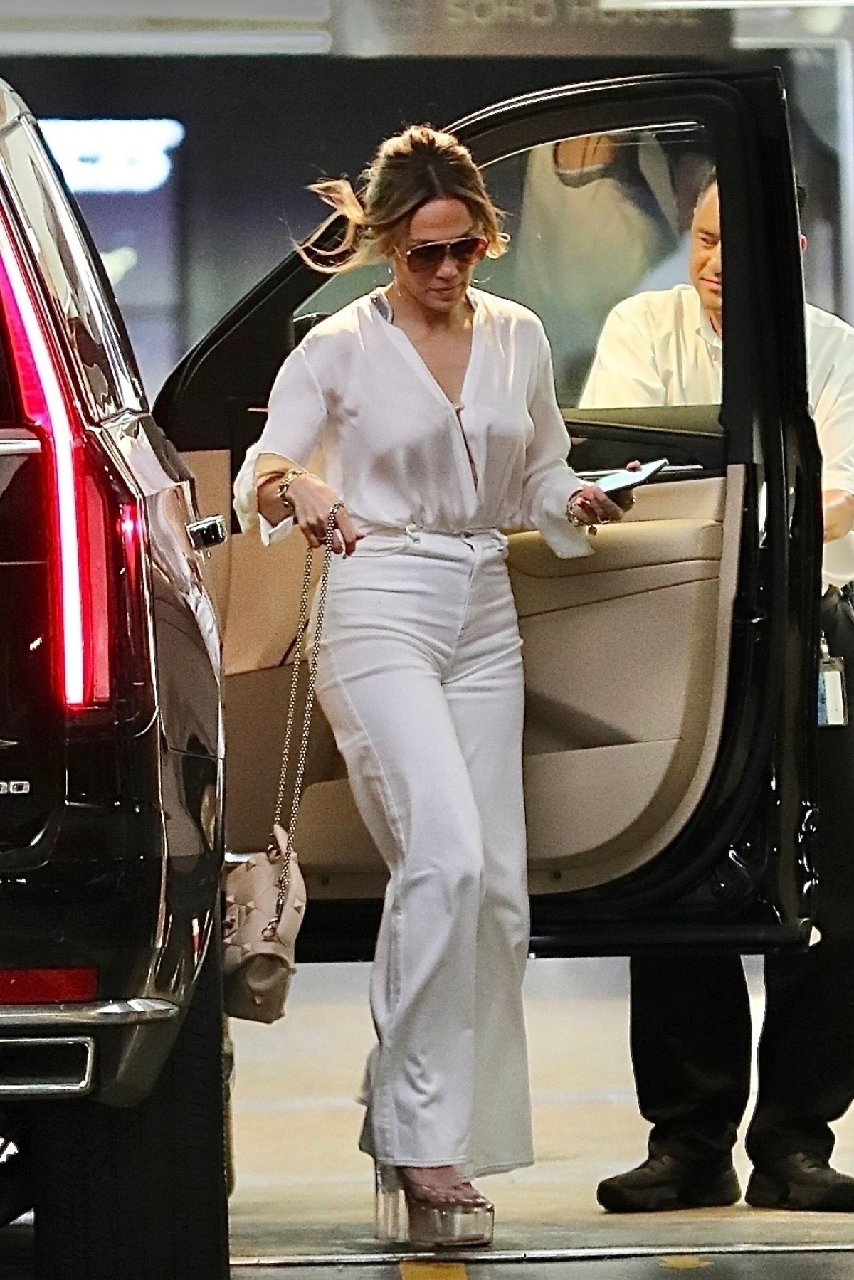 Jennifer Lopez Spotted Arriving at an Office Building in LA