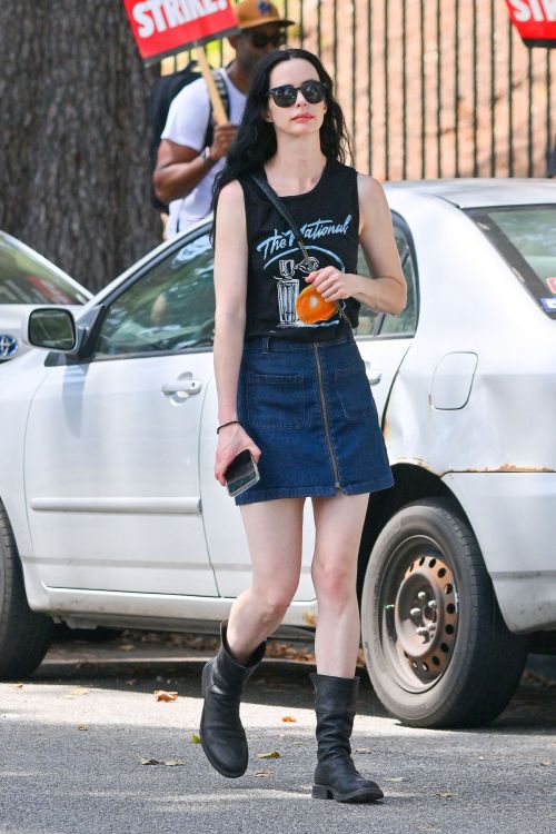 Krysten Ritter Joins Strike at Disney Studio in Burbank 1