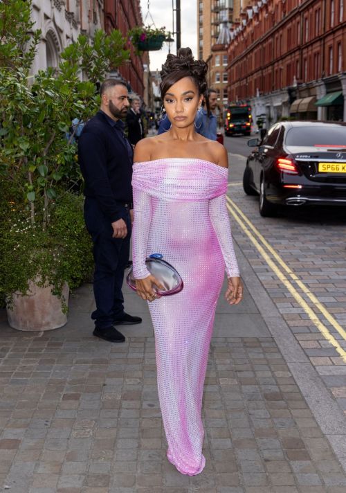 Leigh-Anne Pinnock Turns Heads in a Pink Off-Shoulder Dress at British Vogue Party in London 07/13/2023 1