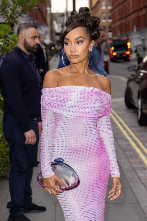 Leigh-Anne Pinnock Turns Heads in a Pink Off-Shoulder Dress at British Vogue Party in London 07/13/2023 2